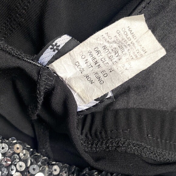 Deb Strapless Formal Black Dress with Silver Sequins Prom Junior MEDIUM - Picture 3 of 4